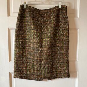 Talbots Brown-Multi Tweed Pencil Skirt
